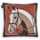 Adamsbro LUXURY VELVET HORSE HEAD CUSHION ORANGE