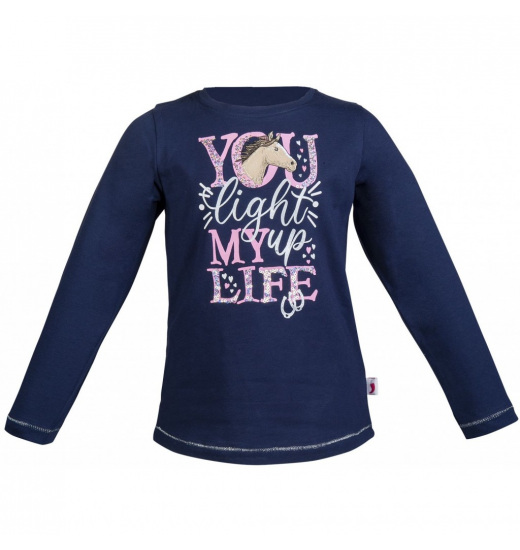 HKM HORSE LOVE GIRLS’ RIDING LONGSLEEVE NAVY