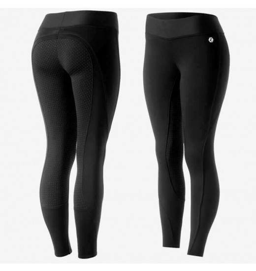 HORZE ACTIVE WOMEN'S FULL SILICONE SEAT RIDING TIGHTS BLACK