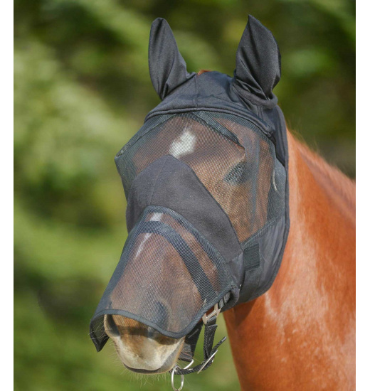 WALDHAUSEN FLY BONNET WITH EARS AND NOSE EXTENSION BLACK