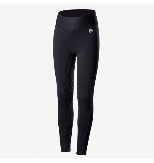 HORZE ACTIVE JUNIOR GIRLS' WINTER RIDING FULL GRIP TIGHTS NAVY