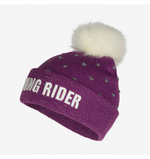 HORZE TERRY KIDS’ RIDING HAT WITH REFLECTIVE ELEMENTS PURPLE