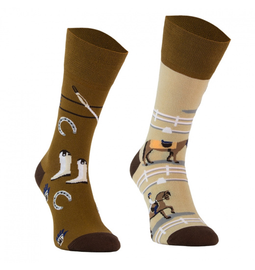 COMODO FUNNY SOCKS SKARPETY JEŹDZIECKIE DYSCYPLINY JEŹDZIECKIE BRĄZOWE