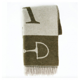 WOOL CASHMERE THROW KHAKI