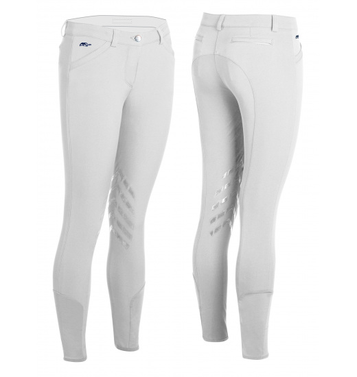 ANNA SCARPATI SIRKE WOMEN'S EQUESTRIAN KNEE GRIP BREECHES WHITE