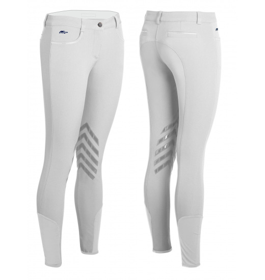 ANNA SCARPATI SARDA WOMEN'S EQUESTRIAN KNEE GRIP BREECHES WHITE