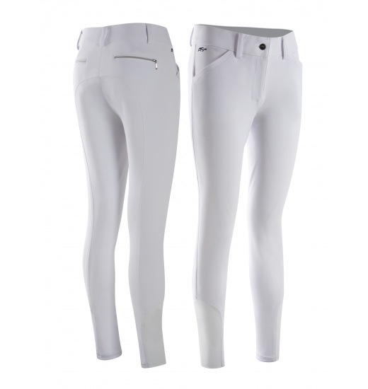 ANNA SCARPATI SALOMA WOMEN'S EQUESTRIAN FULL GRIP BREECHES WHITE