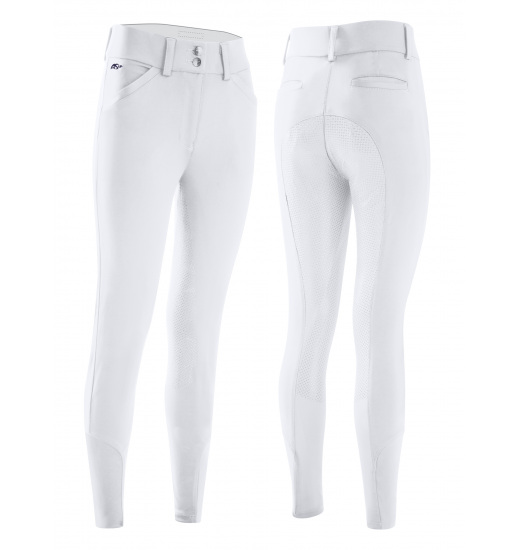 ANNA SCARPATI SAIX WOMEN'S EQUESTRIAN FULL GRIP HIGH WAIST BREECHES WHITE