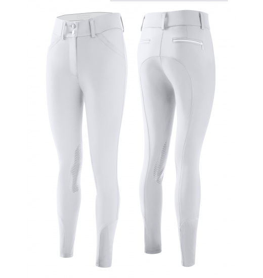 ANNA SCARPATI SADON WOMEN'S EQUESTRIAN KNEE GRIP BREECHES WHITE