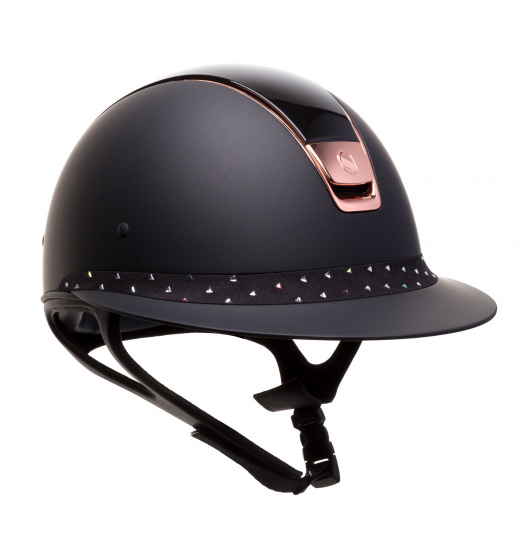 KASK MISS SHIELD TOP GLOSSY / FANCY SWARO FRONTAL / ROSE GOLD CZARNY