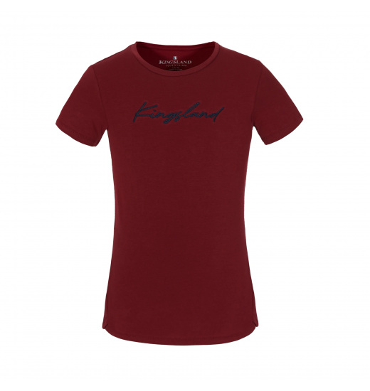 KINGSLAND ORA JUNIOR EQUESTRIAN ROUND NECK T-SHIRT MAROON