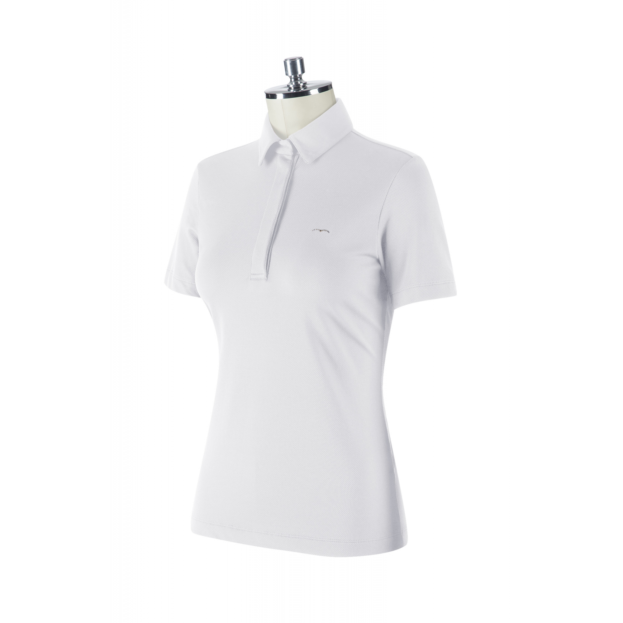 ANIMO BRID Ladies Short Sleeve Polo Shirt in Silver 