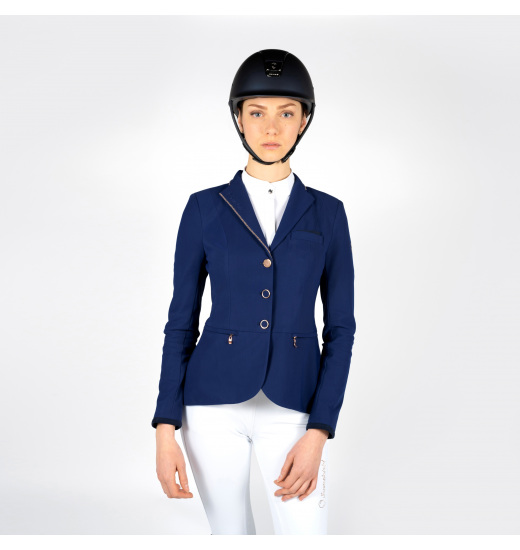 SAMSHIELD VICTORINE WOMEN'S EQUESTRIAN SHOW JACKET CRYSTAL FABRIC BLUE