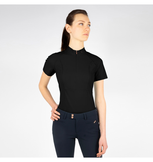 SAMSHIELD EVA WOMEN'S SHORT SLEEVE RIDING POLO BLACK