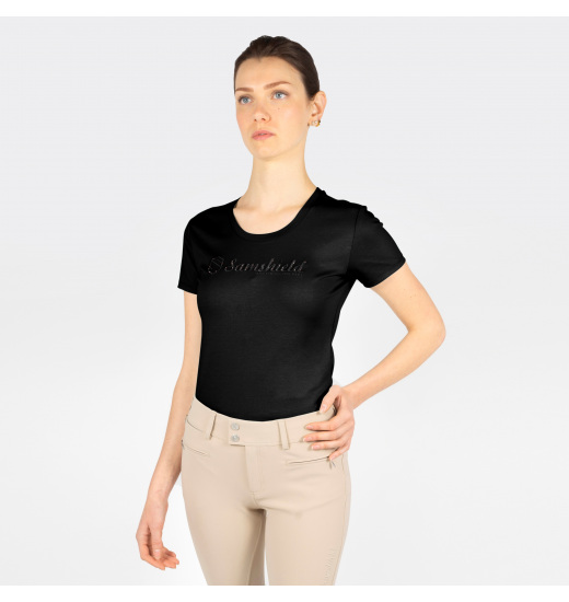 SAMSHIELD AXELLE BONNIE WOMEN'S SHORT SLEEVE RIDING T-SHIRT BLACK