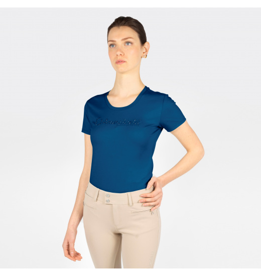 SAMSHIELD AXELLE BONNIE WOMEN'S SHORT SLEEVE RIDING T-SHIRT BLUE