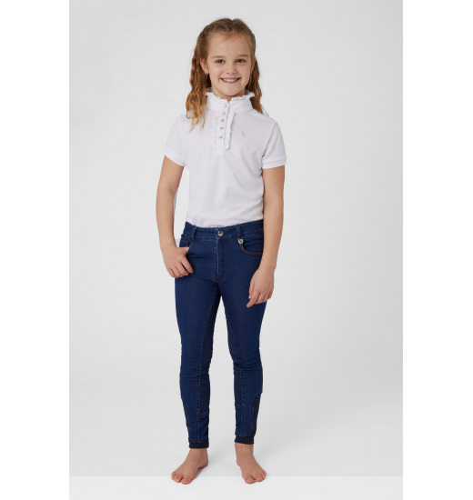 HORZE ALLISON KIDS' DENIM FULL SILICONE GRIP RIDING BREECHES