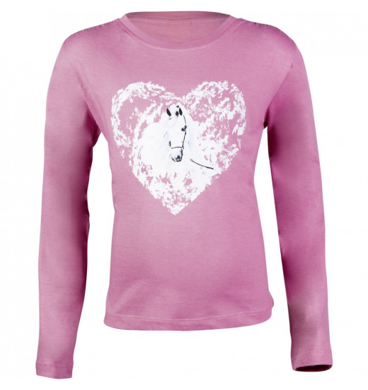 HKM HORSE SPIRIT GIRLS' EQUESTRIAN LONGSLEEVE SHIRT PINK