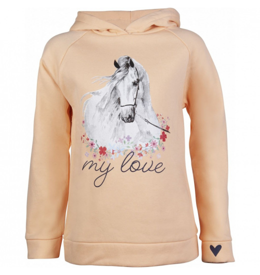 HKM HORSE SPIRIT GIRLS' EQUESTRIAN HOODIE BEIGE