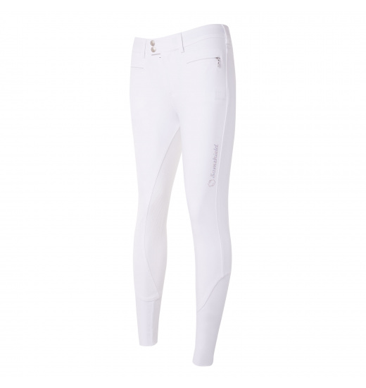 SAMSHIELD DIANE HOLOGRAPHIC WOMEN'S FULL GRIP RIDING BREECHES WHITE