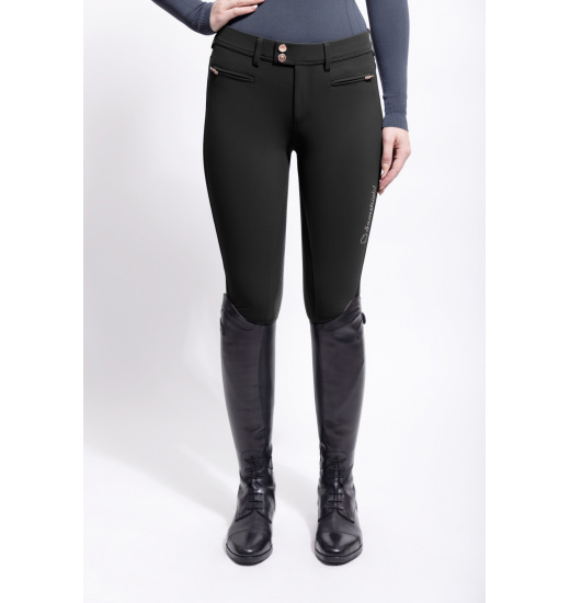 SAMSHIELD DIANE PINK GOLD WOMEN'S RIDING FULL GRIP BREECHES BLACK