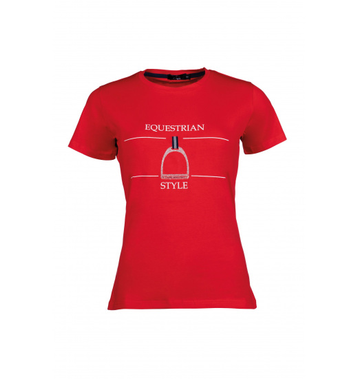 HKM EQUINE SPORTS STYLE WOMEN'S RIDING T-SHIRT RED