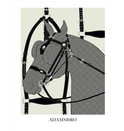 ADAMSBRO POSTER VINTAGE HORSE BLACK