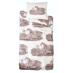 ADAMSBRO EQUESTRIAN DUVET COVER 135 X 200 CM + 80 X 80 CM WHITE