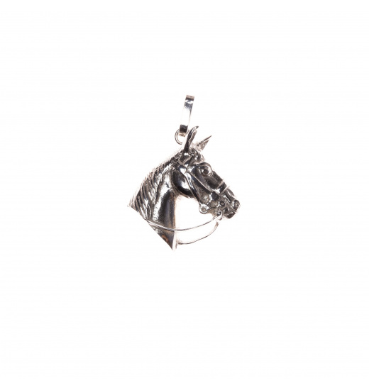 RUBIN ROYAL 925 SILVER EQUESTRIAN NECKLACE PENDANT HORSE WITH BRIDLE