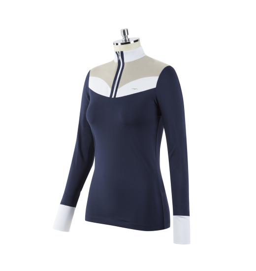 ANIMO BOLSENA WOMEN'S LONG SLEEVED EQUESTRIAN COMPETITION SHIRT NAVY