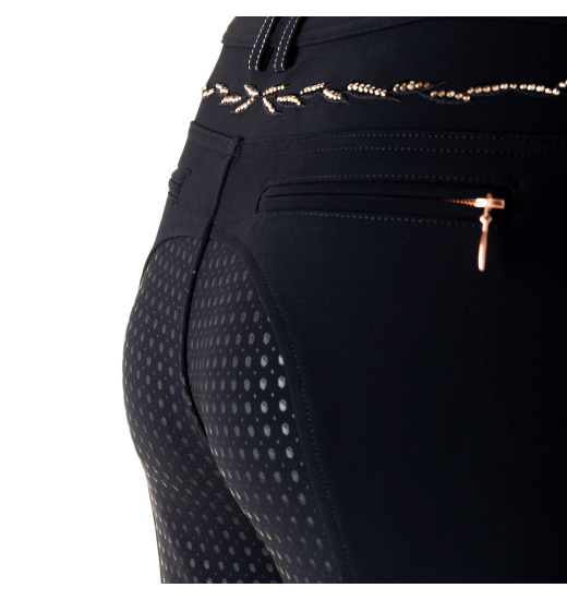 SAMSHIELD JULLY CRYSTAL FLOWER WOMEN'S FULL GRIP EQUESTRIAN BREECHES