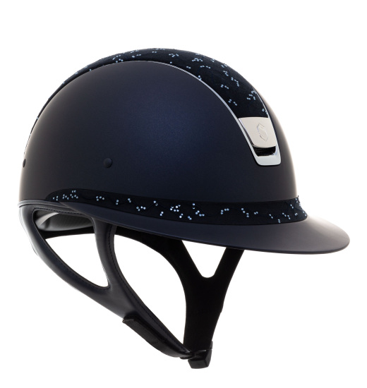 KASK MISS SHIELD / CRYSTAL LEAF NAVY TOP / CRYSTAL LEAF NAVY FRONTAL / CHROME BLAZON GRANATOWY