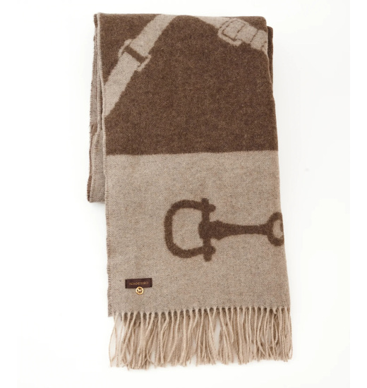 WOOL & CASHMERE THROW BROWN