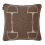 Adamsbro WOOL CASHMERE EQUESTRIAN SQUARED EQUESTRIAN CUSHION BROWN