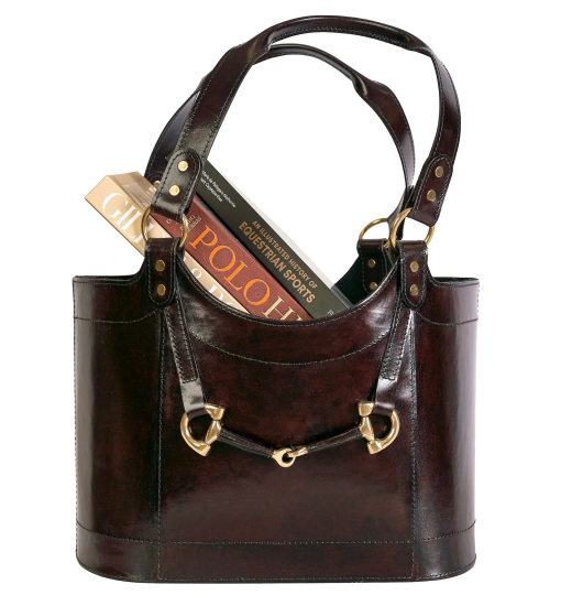 ADAMSBRO LEATHER MAGAZINE BASKET Equestrian Shop