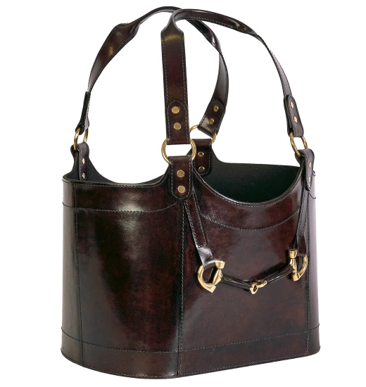 ADAMSBRO LEATHER MAGAZINE BASKET Equestrian Shop