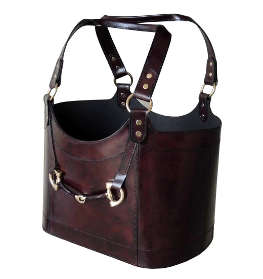 ADAMSBRO LEATHER MAGAZINE BASKET Equestrian Shop