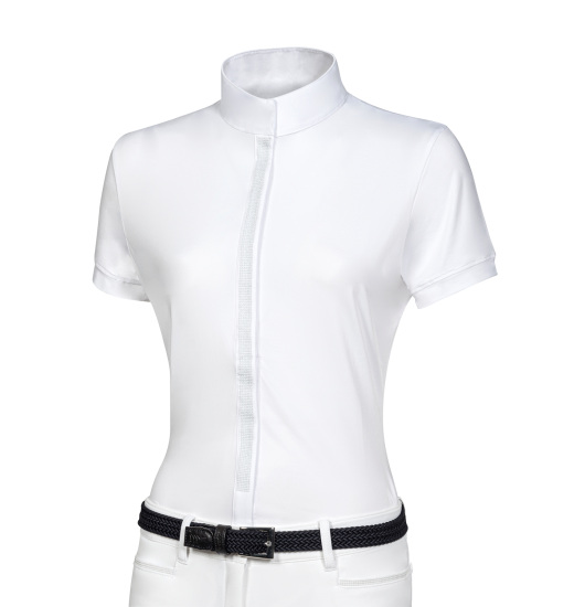 EQUILINE ESADE WOMEN’S SHORT SLEEVED EQUESTRIAN SHIRT WHITE