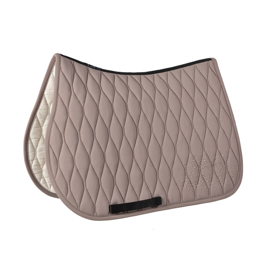 EQUILINE ESMUNE TECH RIDING SADDLE PAD WITH MICRO-STUDS LOGO GREIGE