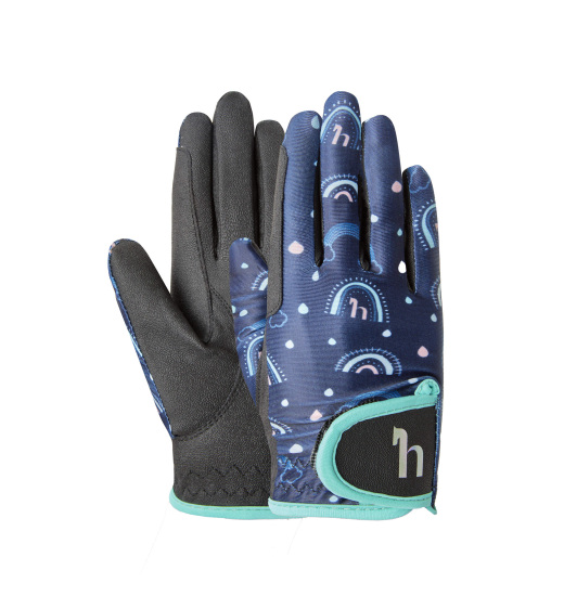 HORZE RAINBOW KIDS' SUMMER RIDING GLOVES NAVY