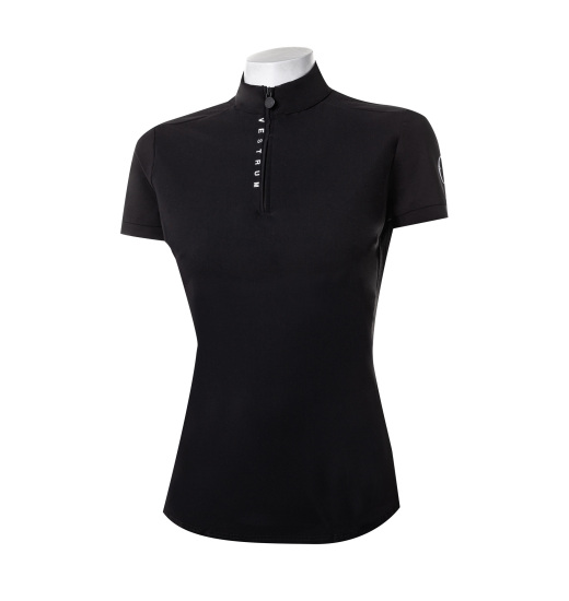 VESTRUM PORTICI EQUESTRIAN TRAINING SHIRT WITH SHORT SLEEVES BLACK