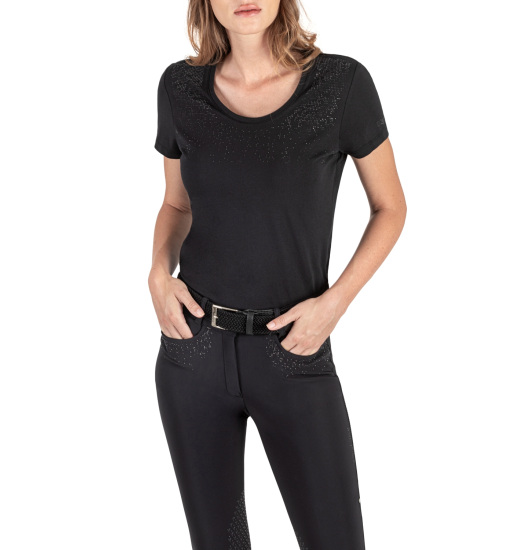 EQUILINE GERGEG WOMEN'S RIDING T-SHIRT BLACK