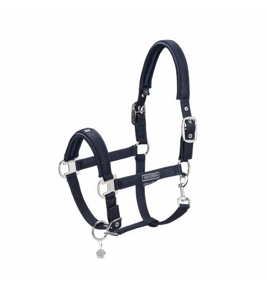 ESKADRON DOUBLE PIN GLITTER MESH HEADCOLLAR PLATINUM PURE NAVY