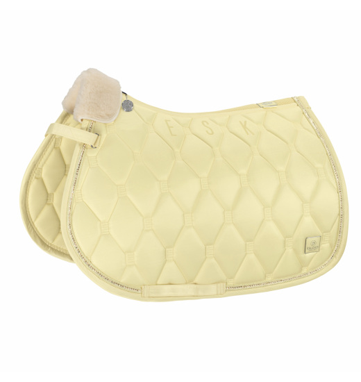 ESKADRON GLOSSY CRYSTAL EQUESTRIAN SADDLE PAD PLATINUM PURE