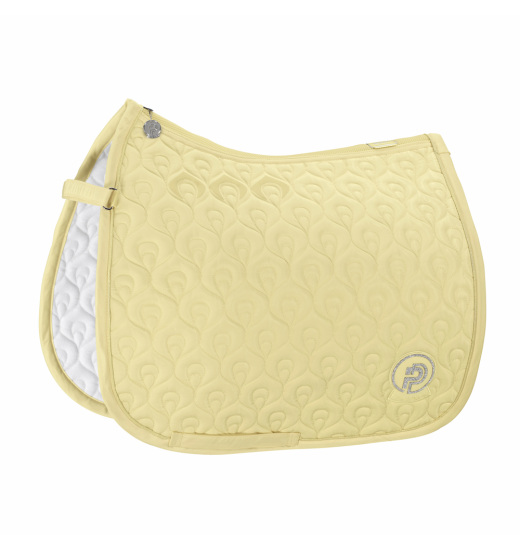 ESKADRON HIGHGLOSS PEACOCK EQUESTRIAN SADDLE PAD PLATINUM PURE CREAM