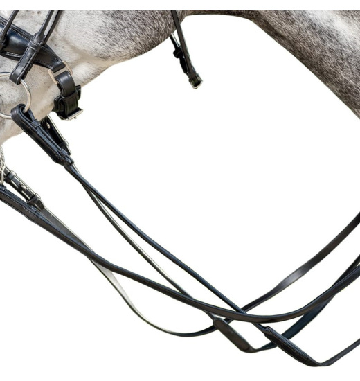 PRESTIGE ITALIA E136 13MM THIN DRESSAGE LEATHER REINS FOR E158 BRIDLE