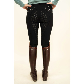 TRUE RIDER TECHLINE BRYCZESY CZARNE JEŹDZIECKIE Z PEŁNYM LEJEM DAMSKIE