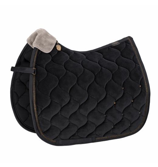 ESKADRON VELVET CRYSTAL EQUESTRIAN SADDLE PAD PLATINUM