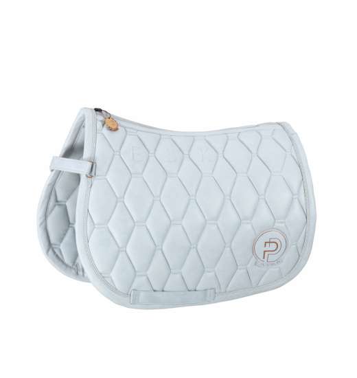 ESKADRON METALLIC FAUX LEATHER SHETTY EQUESTRIAN SADDLE PAD PLATINUM