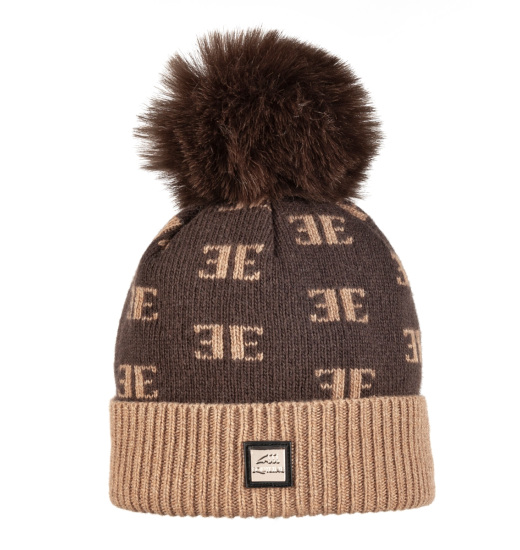 EQUILINE EGIFE HAT WITH POMPOM PRINTED ALLOVER